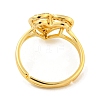 Heart with Letter Rack Plating Brass Micro Pave Clear Cubic Zirconia Adjustable Rings for Women RJEW-I105-01G-P-3