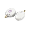 Natural Howlite & Cubic Zirconia Pendants G-Z076-01G-07-2