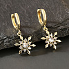 Brass Micro Pave Cubic Zirconia Snowflake Hoop Dangle Earrings for Women WGD9903-01-1