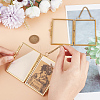 Rectangle Mini Brass Wall Hanging Photo Frame for Pressed Flower with Chain ODIS-WH0061-05AG-3