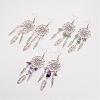 Natural Gemstone Dangle Earrings EJEW-JE02104-1