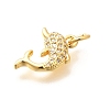 Brass Micro Pave Clear Cubic Zirconia Pendants KK-Q040-03C-G-2