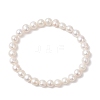 Natural Cultured Freshwater Pearl Round Beaded Stretch Bracelets for Women BJEW-JB12006-2