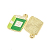 Golden Plated Alloy Enamel Pendants X-ENAM-Z017-12G-02-2