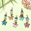 Butterfly Alloy Enamel Pendant Decorations HJEW-JM01192-01-4