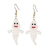 Halloween Glass Seed Bead Dangle Earrings EJEW-MZ00769-02-3