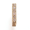 Golden Plated Brass Micro Pave Cubic Zirconia Slide Charms ZIRC-L075-61I-G-1