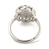Oval with Saint Rack Plating Brass Adjustable Rings for Women RJEW-I105-03P-01-3