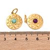 304 Stainless Steel Pave Mixed Gemstone Pendants STAS-M110-03G-3