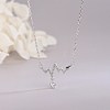 Heartbeat 925 Sterling Silver Cubic Zirconia Pendant Necklaces for Women NJEW-BB72183-A-2