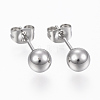 Tarnish Resistant 201 Stainless Steel Ball Stud Earrings STAS-P179-02P-8mm-1