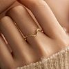 Wave Shaped 925 Sterling Silver Micro Pave Clear Cubic Zirconia Finger Rings FS-WG6021D-08-2