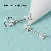 304 Stainless Steel Clear Cubic Zirconia Nipple Rings WG32E94-02-1