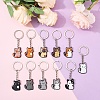 11Pcs 11 Colors Cat Shape PVC Pendant Keychains KEYC-YW0001-22-4