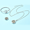 1Pc Stainless Steel Open Cuff Bangles & 1Pc Stainless Steel Pendant Neclace AJEW-SC0004-06D-3