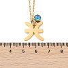 304 Stainless Steel Glass Drill Birth Stone Constellation Pendant Necklaces STAS-D305-08G-L-2