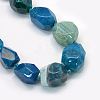 Faceted Nuggets Natural Dyed Agate Graduated Beads Strands G-L456-17B-1