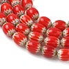 Handmade Millefiori Glass Oval Bead Strands LK-Z001-01A-01-3