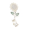 Brass Micro Pave Cubic Zirconia Fold Over Clasps KK-Z072-18S-1