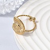 Conch 304 Stainless Steel Open Finger Rings for Women RJEW-A091-16G-3