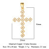Brass Micro Pave Clear Cubic Zirconia Pendants ZIRC-OY008-01G-2