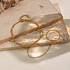304 Stainless Steel Twisted Chain 2-Strand Hand Chain Ring Bracelets for Women MQ9629-3