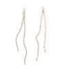 Brass Micro Pave Clear Cubic Zirconia Tassel Pendants KK-D063-01G-2