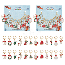 Alloy Enamel Christmas Theme Pendant Locking Stitch Markers HJEW-AB00085