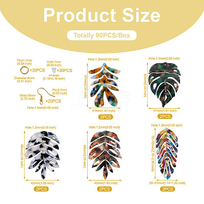 DIY Monstera Leaf Dangle Earring Making Kits DIY-BY0001-38-1