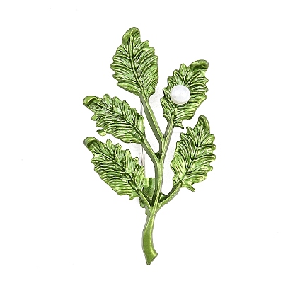 Electroplate Leaf Shape Alloy Lapel Pins for Backpack Clothes JEWB-B037-01E-1