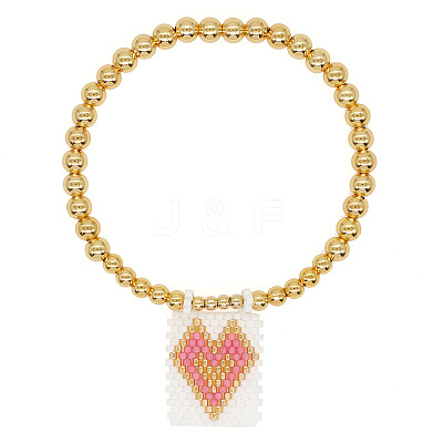 Bohemian Glass Seed Bead Charm Bracelets IW8477-9-1