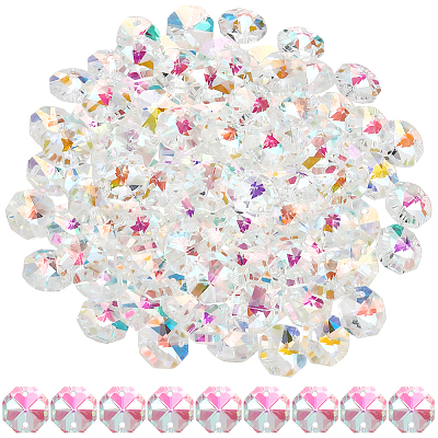 100Pcs Octagon Sew on Glass Rhinestone GLAA-SP0001-82A-01-1