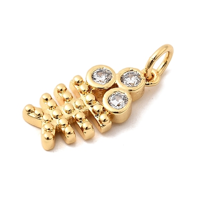 Brass Micro Pave Cubic Zirconia Pendants KK-A266-49E-G-1