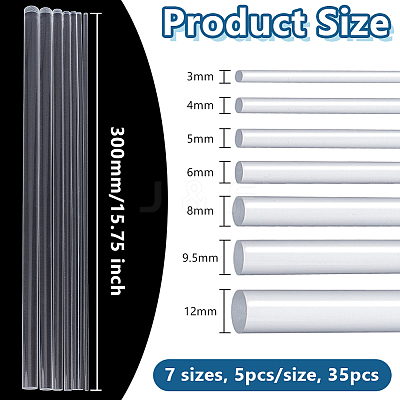 35Pcs 7 Styles Acrylic Dowel Rods AJEW-OC0014-11-1