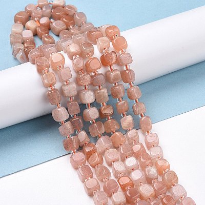 Natural Peach Moonstone Beads Strands G-K323-05-1