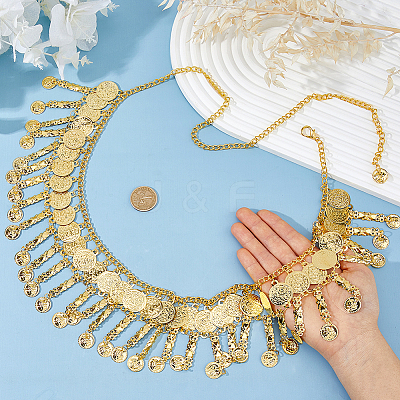 Bohemian Alloy Coin Tassel Waist Chains AJEW-WH0596-933G-1