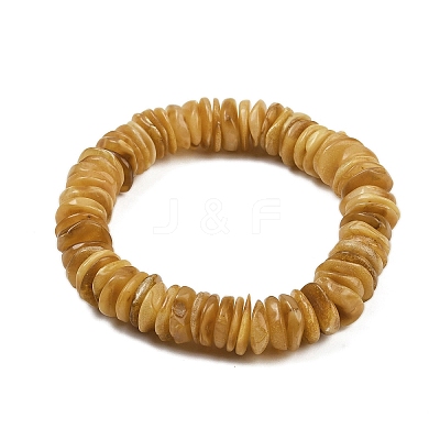 Natural Amber Beaded Stretch Bracelets for Men Women BJEW-L710-01C-1