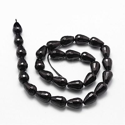 Natural Black Onyx Beads Strands G-P161-25-14x10mm-1