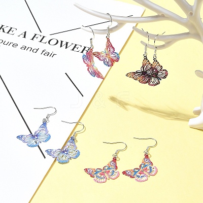 DIY Butterfly 430 Stainless Steel Etched Metal Embellishments Dangle Earring Jewelry Making Kits DIY-FS0007-46-1
