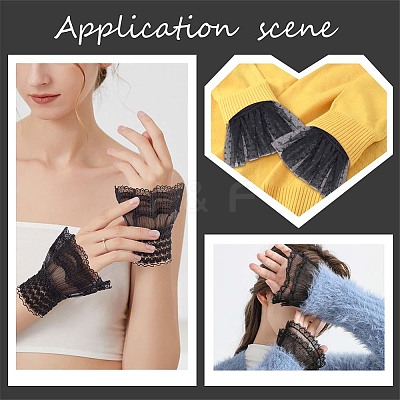 2 Pairs 2 Style Polyester Oversleeves AJEW-NB0004-03B-1