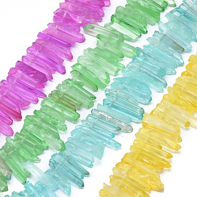 Natural Dyed Quartz Pointed Stick Beads Strands G-G791-15-1