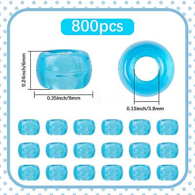 800Pcs Transparent Plastic Beads KY-SP0001-52E-1