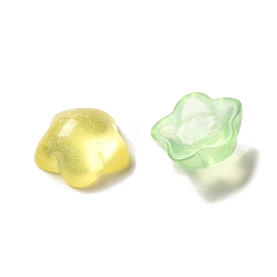 Transparent Resin Decoden Cabochons with Glitter Powder RESI-E053-08F-1