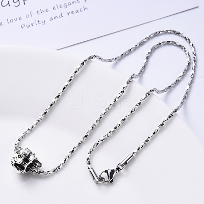 Non-Tarnish 304 Stainless Steel Boston Link Chain Necklace NJEW-S420-006A-P-1