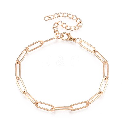 201 Stainless Steel Paperclip Chain Bracelets for Women BJEW-N036-02G-1