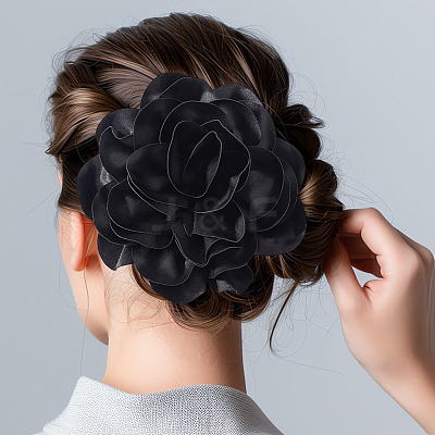 Polyester Flower Brooches JEWB-WH0021-54A-1