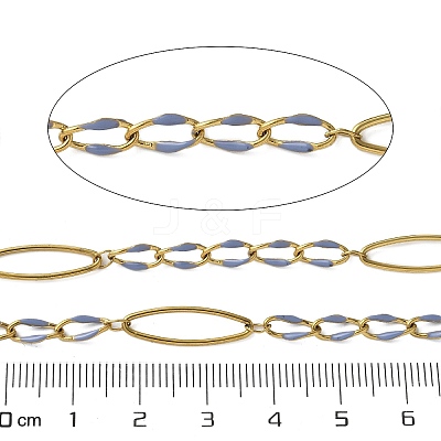 304 Stainless Steel Enamel Link Chains CHS-U003-01G-07-1