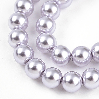 Baking Paint Pearlized Glass Pearl Bead Strands HY-N002-4mm-A04-1