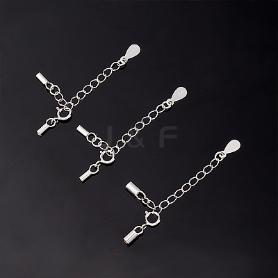 4 Sets 2 Style 925 Sterling Silver Cord Ends STER-BBC0001-26-1