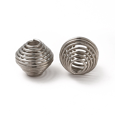 Tarnish Resistant 304 Stainless Steel Spring Beads STAS-E040-1-1